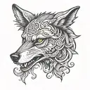 wolf ax on the sides tattoo design idea