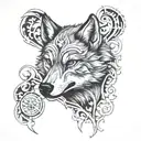 wolf ax on the sides tattoo design idea