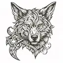 wolf ax on the sides tattoo design idea