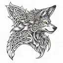 wolf ax on the sides tattoo design idea