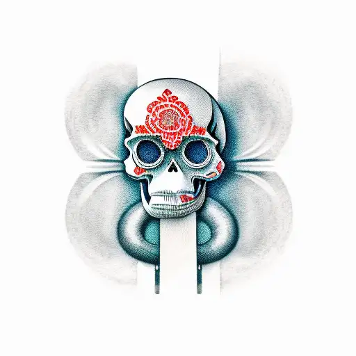 Music, Guitar, Piano, Drums, Microphone, Sheet musi, skull, bones tattoo design idea