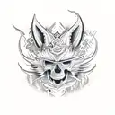 skull fox tattoo design idea