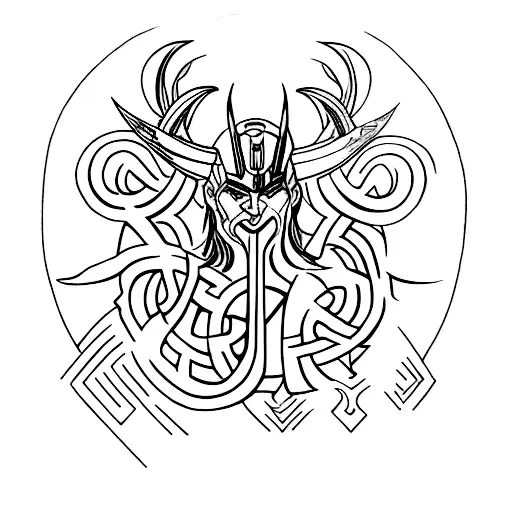 Loki nordic runes tattoo design idea