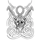 Loki nordic runes tattoo design idea