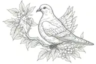 Dove with an olive branch representing a different tattoo design idea