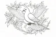 Dove with an olive branch representing a different tattoo design idea