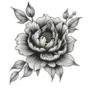 peony and jasmine flowers  tattoo design idea