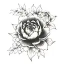 peony and jasmine flowers  tattoo design idea