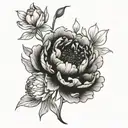 peony and jasmine flowers  tattoo design idea