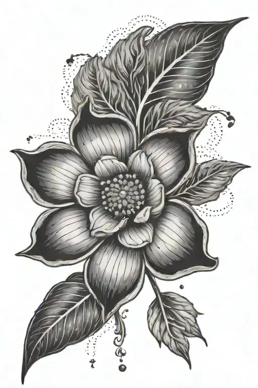 A tattoo of a hybrid flower with a halo representing God's presence and guidance in your life tattoo design idea