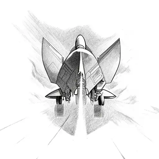 f-14 airplane silhouette  tattoo design idea