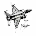 f-14 airplane silhouette  tattoo design idea