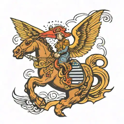 us marine darkhorse tattoo design idea