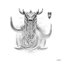 jörmungandr and Mjölnir tattoo design idea