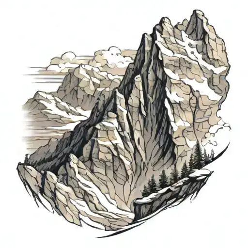 climb Mountain Peak tattoo design idea