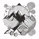 climb Mountain Peak tattoo design idea