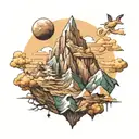 climb Mountain Peak tattoo design idea