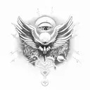 third eye, vulture, spirits  tattoo design idea