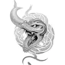 Tattoo over the arm with the world serpent (Jörmungandr) Nodran mythology it is said to look big and aggressive tattoo design idea