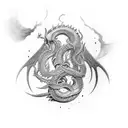 Tattoo over the arm with the world serpent (Jörmungandr) Nodran mythology it is said to look big and aggressive tattoo design idea