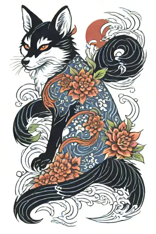 kitsune tattoo design idea