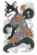 kitsune tattoo design idea
