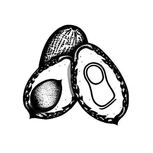 Avocado take a trip tattoo design idea