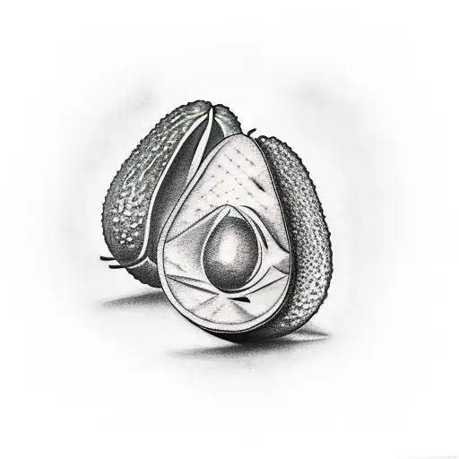 Avocado flying tattoo design idea