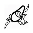 Avocado and airplane tattoo design idea