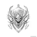 Dragão em cima do martelo do Thor tattoo design idea