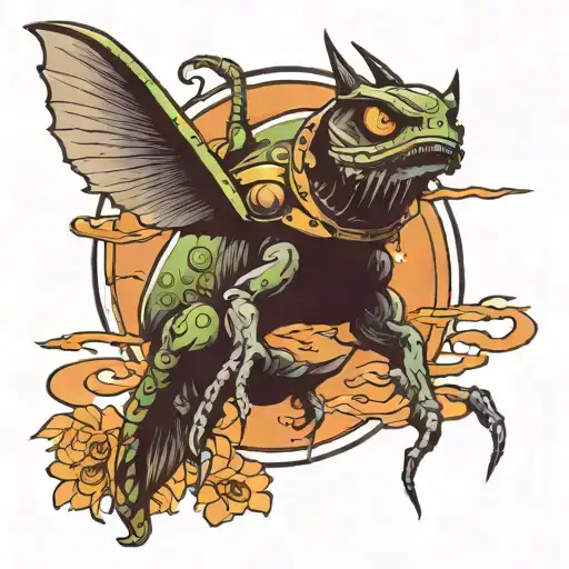 cryptids ufo tattoo design idea