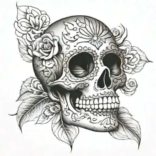 Mexican sugar skull tattoo design idea