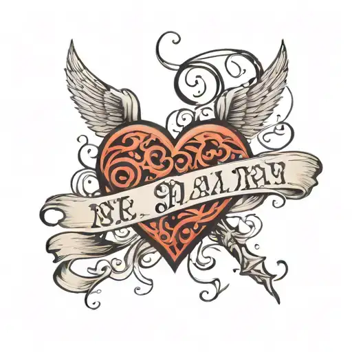 name written inside heart tattoo design idea