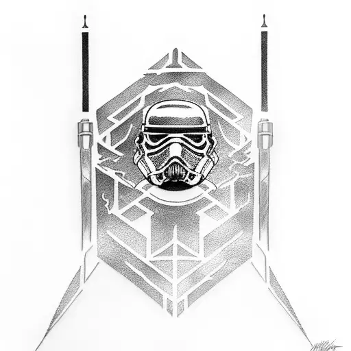 Kyle ren broken lightsaber hilt tattoo design idea