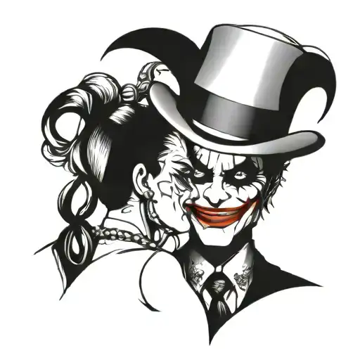 joker and harley quinn tattoo design idea