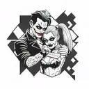 Harley Quinn and joker tattoo design idea