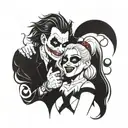 Harley Quinn and joker tattoo design idea