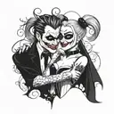 Harley Quinn and joker tattoo design idea