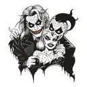Harley Quinn and joker tattoo design idea