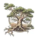 boab tree  tattoo design idea