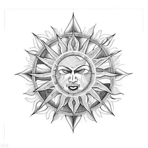 Sun logo in esoteric style collection. Flat... - Stock Illustration  [95867239] - PIXTA