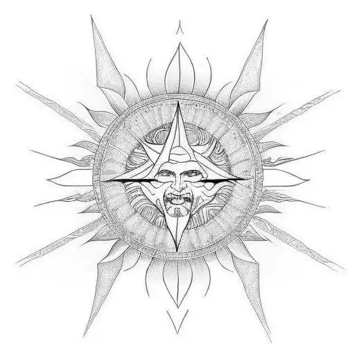 Premium Vector | Sun logo in esoteric style collection