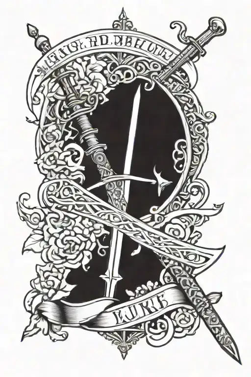 A christian inspired tattoo. With luke 1:37 Scripture and a sword tattoo design idea