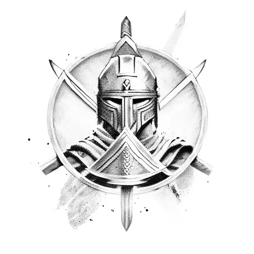 4 warriors, one samurai, one Viking, one Templar knight, and one spartan tattoo design idea