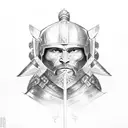 4 warriors, one samurai, one Viking, one Templar knight, and one spartan tattoo design idea