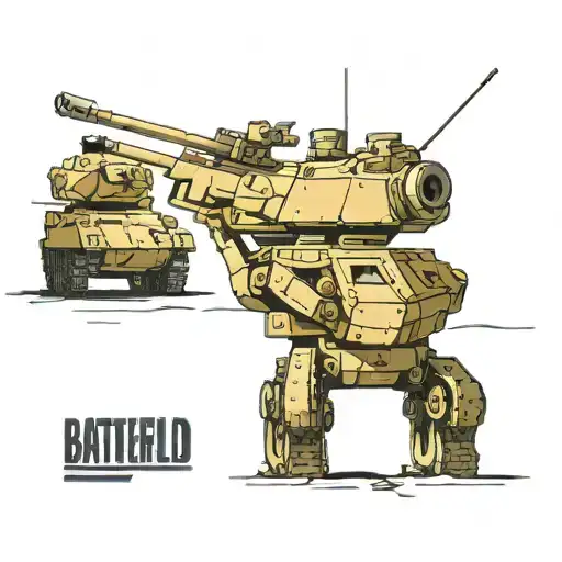 Battlefield and tanks tattoo design idea