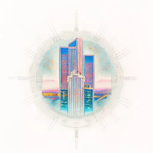 Phoenix city skyline  tattoo design idea
