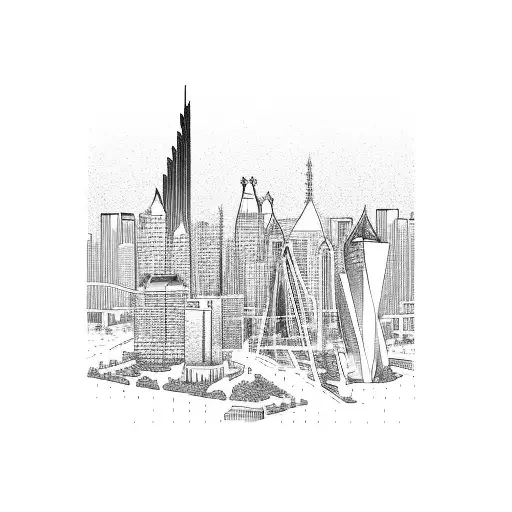 Phoenix city skyline  tattoo design idea