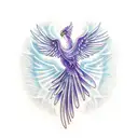 Phoenix over skyline tattoo design idea