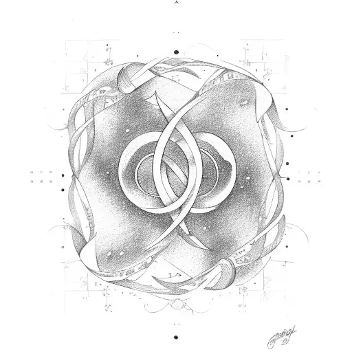 infinity symbol with Virgo sign, Scorpio sign, Aquarius sign and Cancer sign tattoo design idea